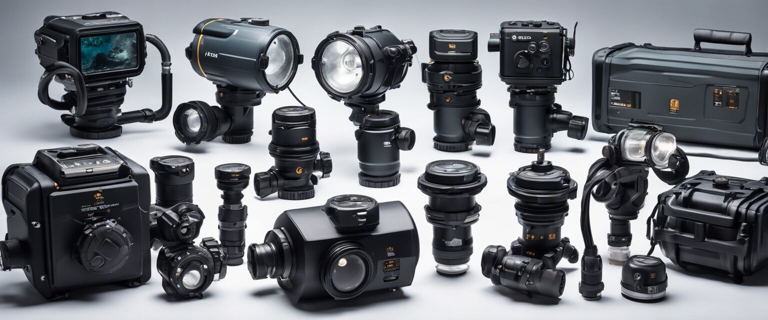 Underwater lighting equipment for photography.
